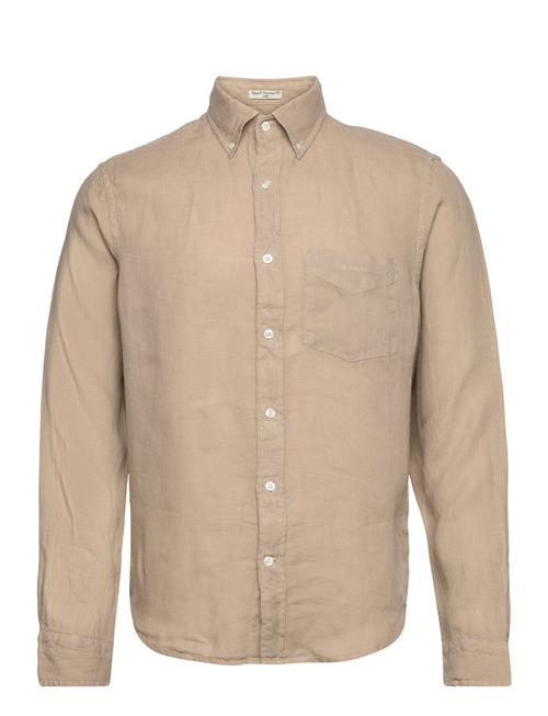 GANT Reg Gmnt Dyed Linen Shirt GANT Beige