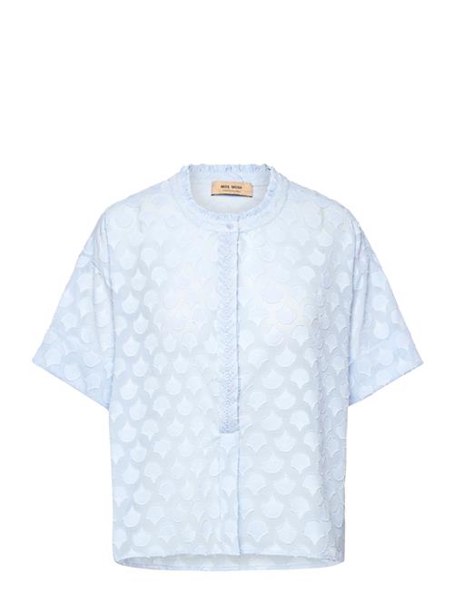 Se MOS MOSH Mmtoba Jacquard Voile Blouse MOS MOSH Blue ved Booztlet