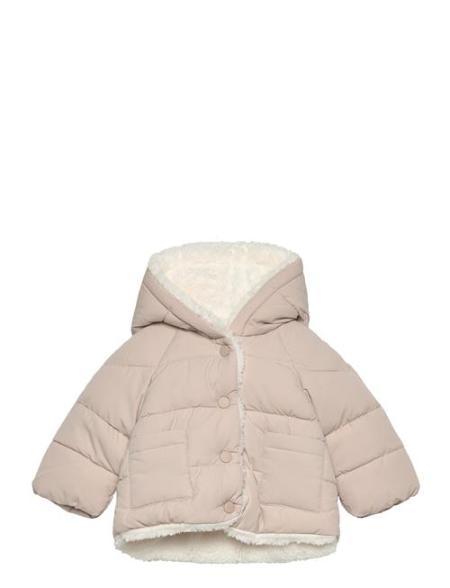 Mango Hears Hood Quilted Coat Mango Beige