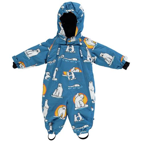 Se Småfolk Baby-flyverdragt Polar Bears Solid Blue | Blå | 6-12 months ved Babyshop