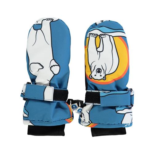 Se Småfolk Ski vanter Polar Bears Solid Blue | Blå | 2-4 years ved Babyshop