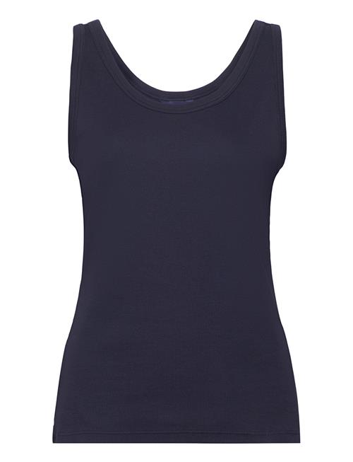 Se GANT Slim Ribbed Tank Top GANT Blue ved Booztlet