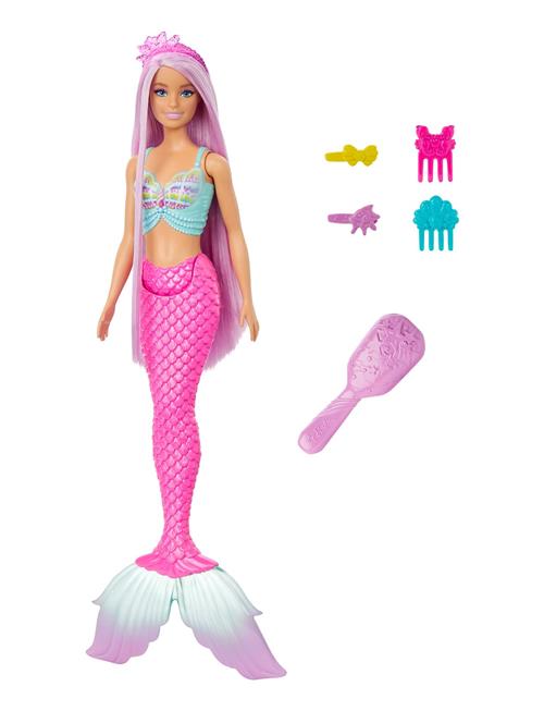 A Touch Of Magic Mermaid Doll With 7-Inch-Long Fantasy Hair & Accessories For Styling Play Barbie Patterned