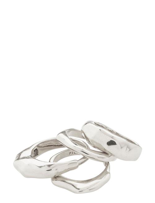 Se Pilgrim Asher Recycled Rings 4-In-1 Set Pilgrim Silver ved Booztlet