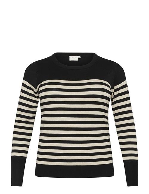 Se Kaffe Curve Kclizzy Striped Knit Pullover Kaffe Curve Black ved Booztlet