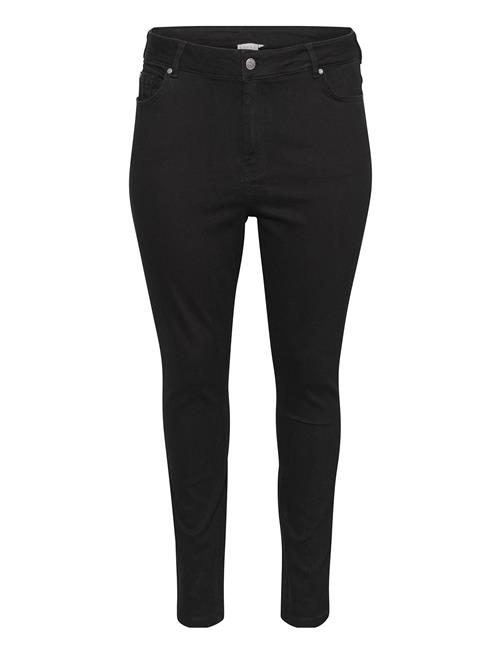 Se Kaffe Curve Kcjolie Flora Long Jeans Kaffe Curve Black ved Booztlet