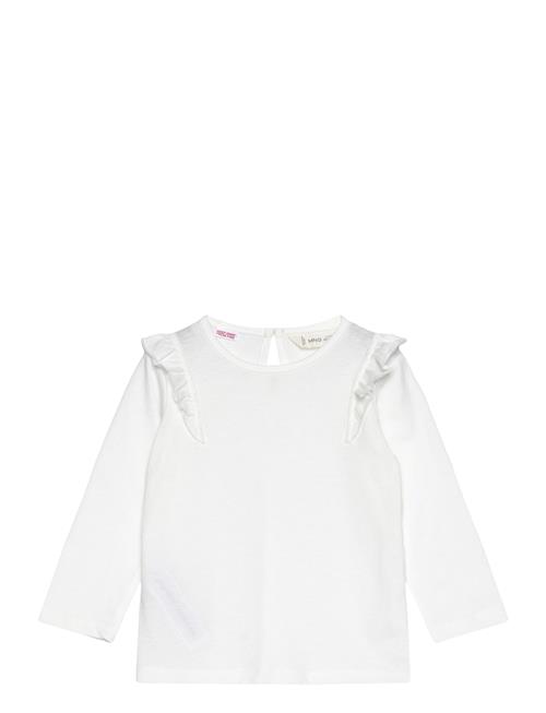 Long -Sleeved T-Shirt With Ruffles Mango White