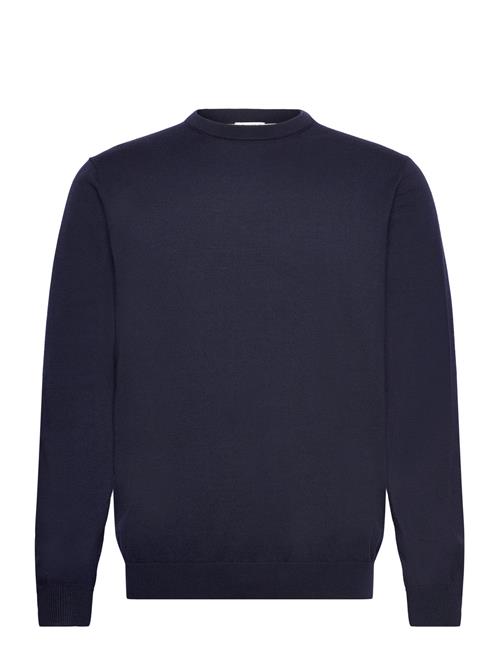 Se Lindbergh 100 % Merino Crew Neck Knit Lindbergh Navy ved Booztlet