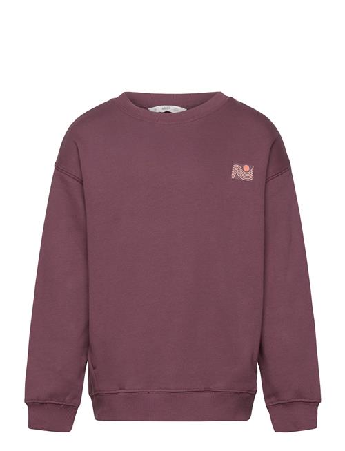 Mango Printed Cotton Sweatshirt Mango Burgundy