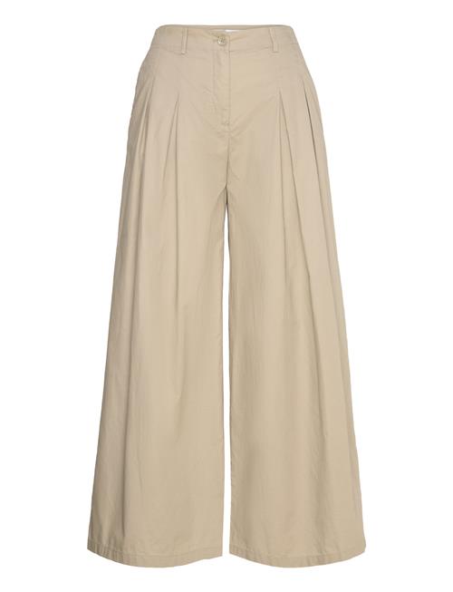 Mango Cotton Pleated Trousers Mango Beige