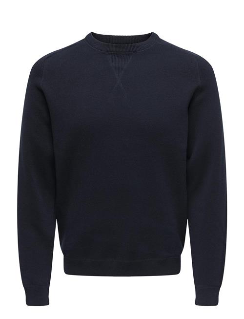 Se ONLY & SONS Onspin Reg 12 Crew Knit ONLY & SONS Navy ved Booztlet