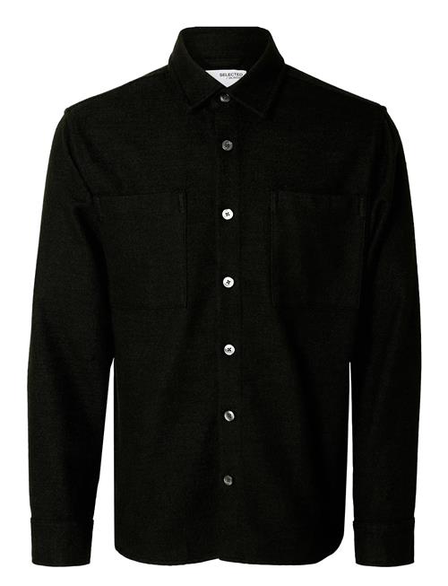 Slh-Twill Mix Overshirt Ls Selected Black
