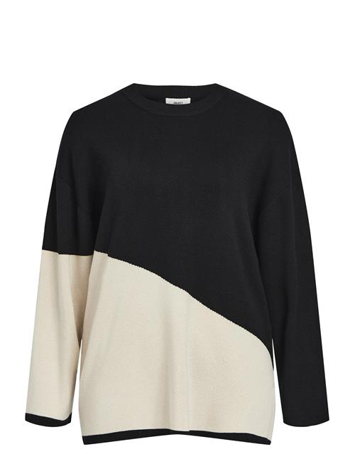 Se Object Objesterblock L/S Knit Pullover 129 Object Black ved Booztlet