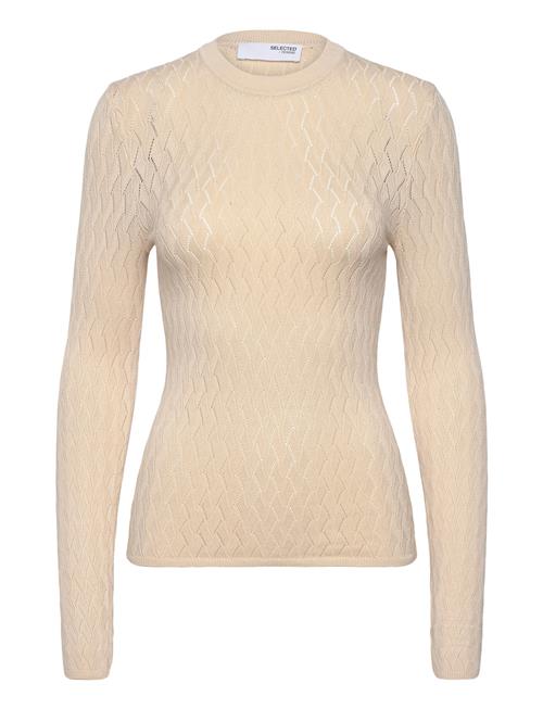 Se Selected Femme Slfcabala Ls Knit O-Neck Selected Femme Cream ved Booztlet