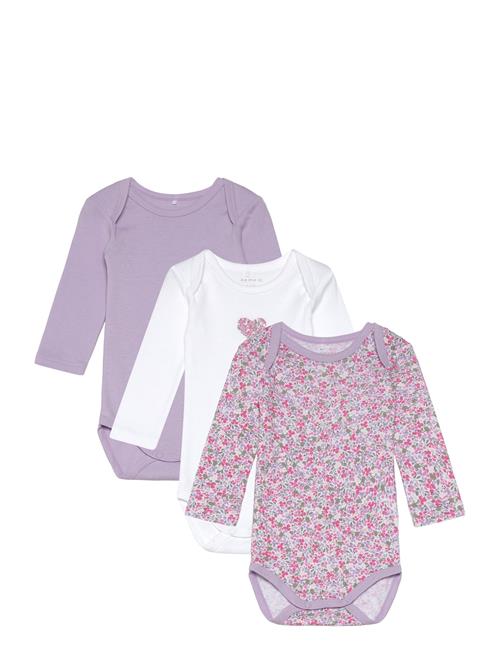 Nbfbody 3P Ls Lilac Petit Flower Noos Name It Purple