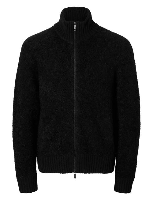 Slhted Ls Knit Relaxed Full Zip Cardigan Selected Black