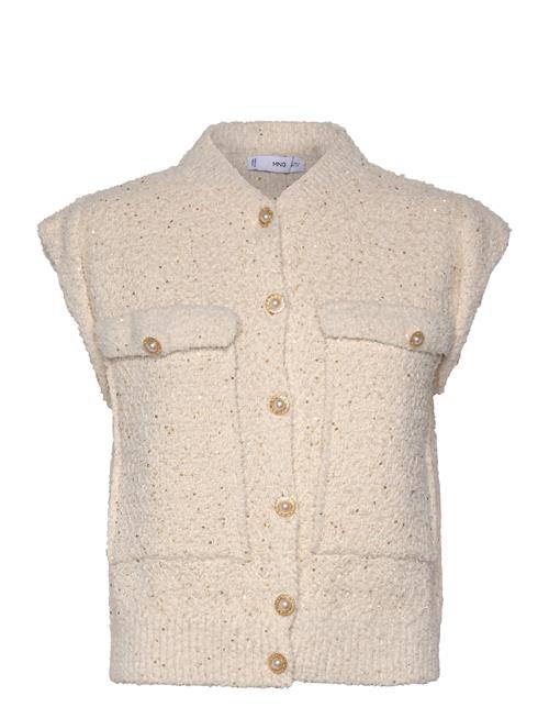 Mango Sequin Knitted Vest Mango Beige