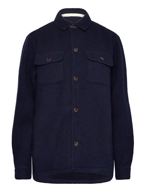 Anerkjendt Akoscar Boiled Wool Overshirt Anerkjendt Navy