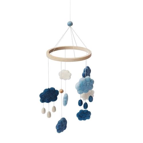 sebra Cloud Felted Baby Mobile Denim Blå | Blå | 0-1