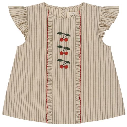 Konges Sløjd GOTS Ellie Stribet Bluse Tea | Beige | 2 years