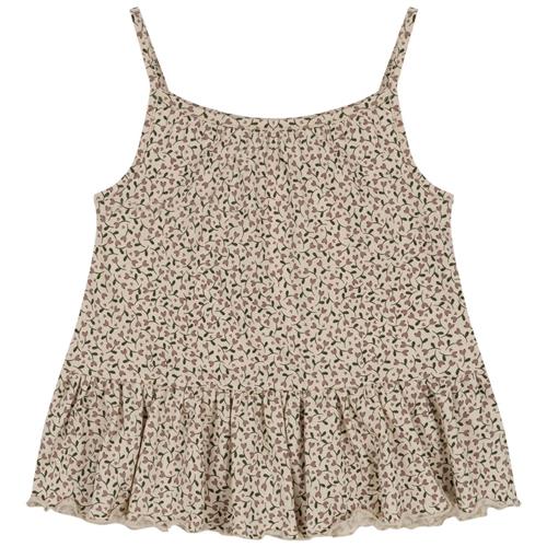 Se Konges Sløjd GOTS Lin Blomstret Tanktop Milk Tank | Beige | 12 months ved Babyshop