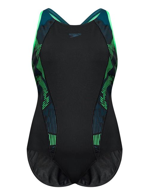 Womens Placement Laneback 1 Pc Speedo Black
