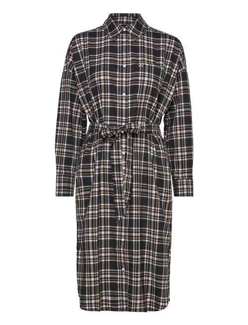 Tommy Jeans Tjw Check Below Knee Shirt Dress Tommy Jeans Black