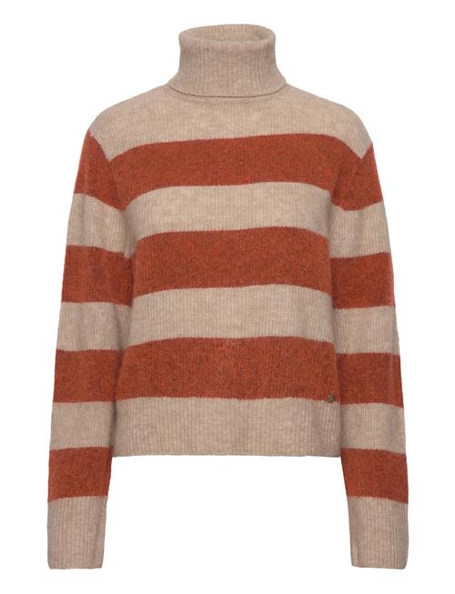 Se MOS MOSH Mmaidy Thora Stripe Rollneck Knit MOS MOSH Beige ved Booztlet