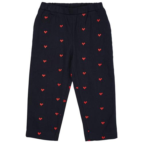 Copenhagen Colors Twill Heart Bukser Navy w. Red Hearts | Marine blå | 80 cm