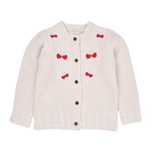 Copenhagen Colors Lambwool Cardigan w Bow Emb  CREAM |  | 128 cm