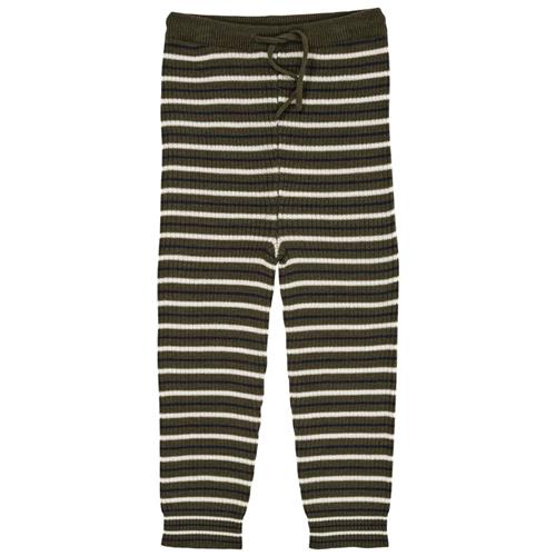 Copenhagen Colors Merino Classic Rib Leggings w Drawstrings  Forest Green Combi | Grønn | 92 cm