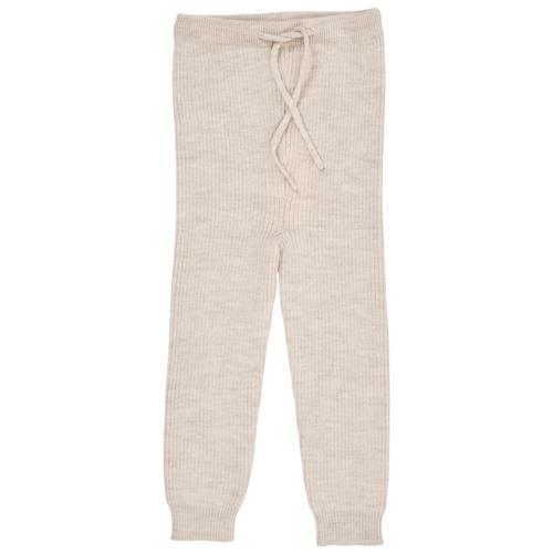 Copenhagen Colors Merino Classic Rib Leggings w Drawstrings  Pale Cream Melange |  | 110 cm