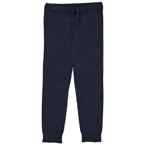 Copenhagen Colors Merino Classic Rib Leggings w Drawstrings  Navy | Marine blå | 86 cm