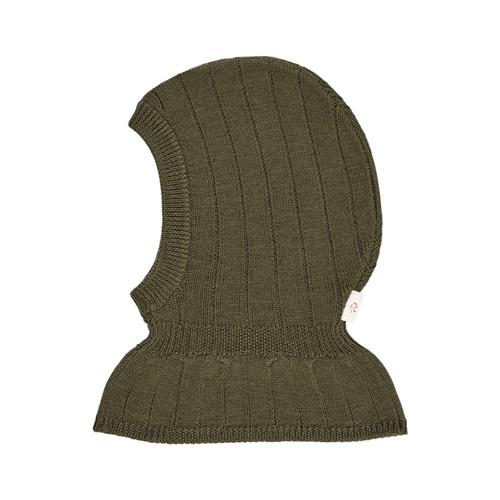 Copenhagen Colors Rib Knitted Balaclava In Merino Wool  Forest Green | Grønn | 53/54 cm