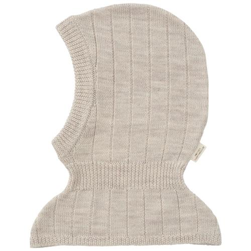 Copenhagen Colors Rib Knitted Balaclava In Merino Wool  Pale Cream Melange |  | 44/46 cm