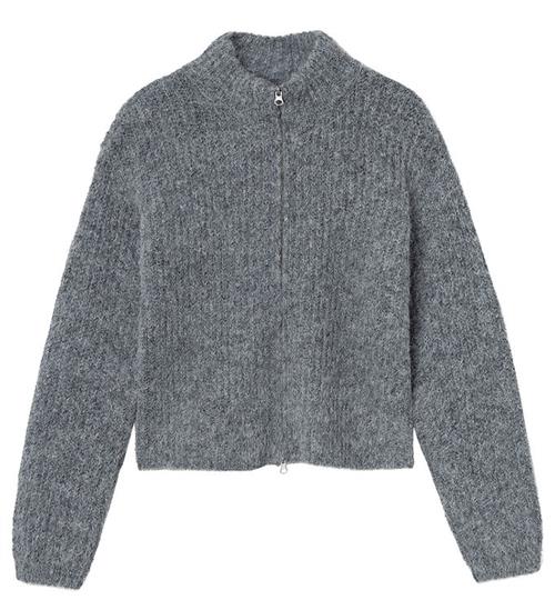 Se LMTD Cardigan - Strik - NlfNulo - Polyester/Uld - Dark Grey Mela ved KidsWorld