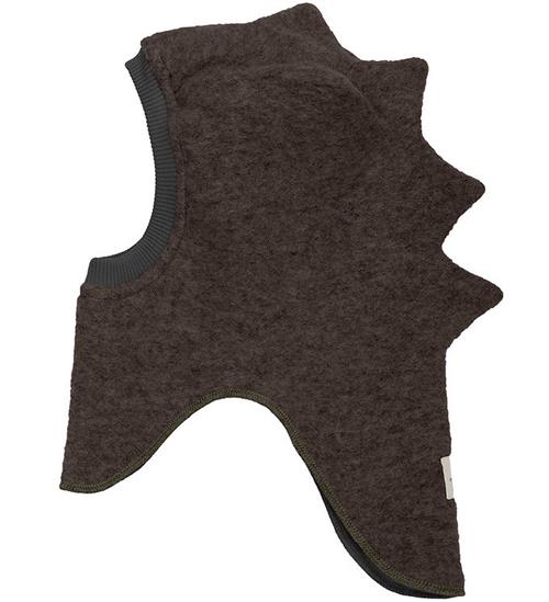 Se Huttelihut Elefanthue - Uld - 2-lags - Dark Brown Melange ved KidsWorld