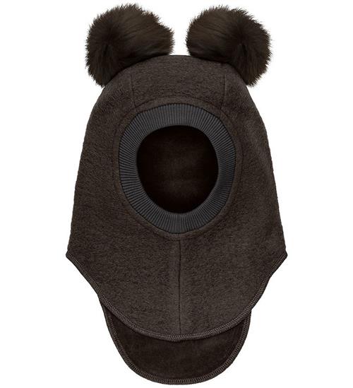 Se Huttelihut Elefanthue - Uld - 2-lags - Dark Brown Melange m. Kva ved KidsWorld