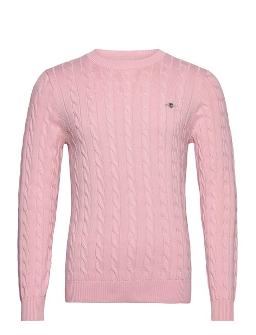 Se GANT Cotton Cable C-Neck GANT Pink ved Booztlet