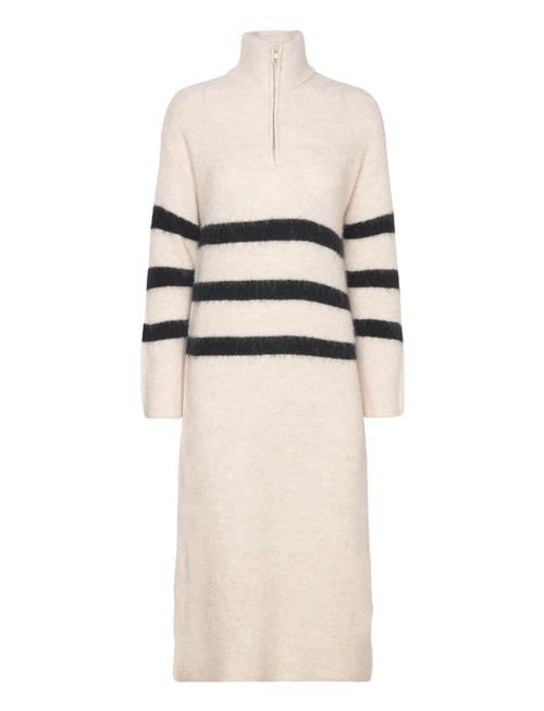 Slfmaline Ls Knit Dress Half Zip Selected Femme Cream