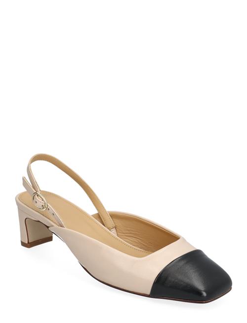 ALOHAS Lindy Bicolor Cream Black Leather Pumps ALOHAS Cream