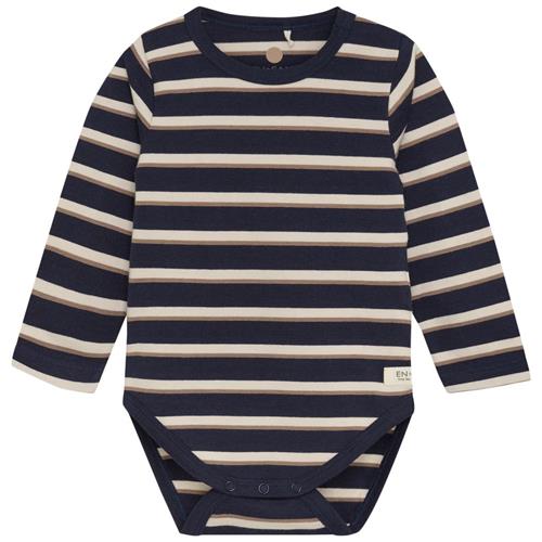 Se EnFant Body LS Stripe  Parisian Night | Marine blå | 62 cm ved Babyshop