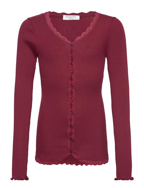 Se Rosemunde Kids Rkbeatha Ls Cardigan W/ Lace Rosemunde Kids Red ved Booztlet