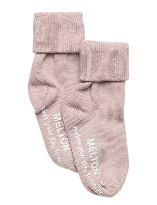 Melton Cotton Socks - Anti-Slip Melton Pink