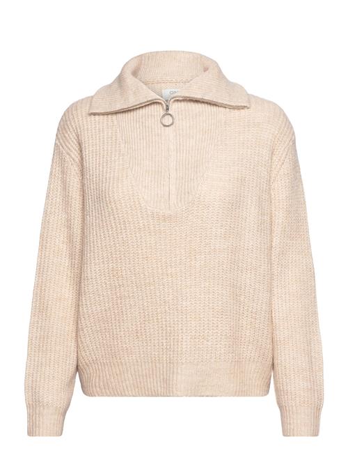 ONLY Onlbaker L/S Zip Pullover Knt Noos ONLY Beige