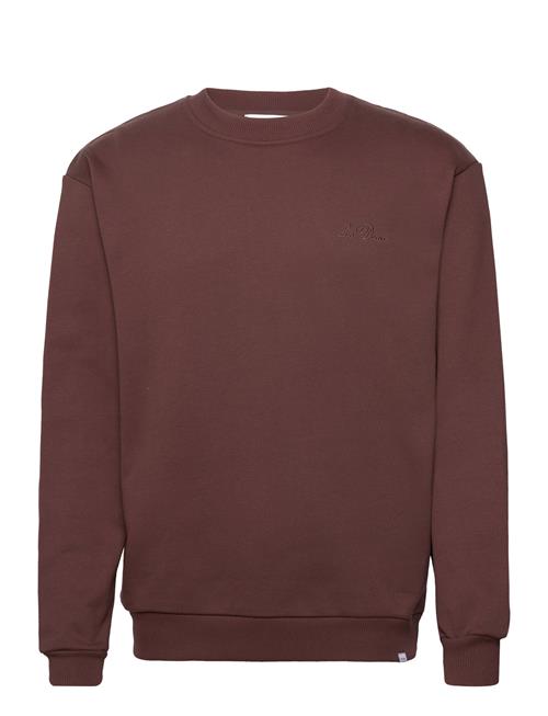 Se Les Deux Crew Half-Zip Sweatshirt Les Deux Brown ved Booztlet