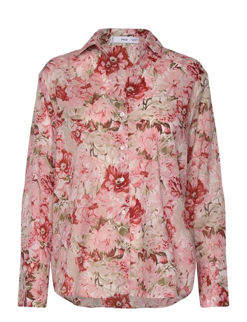 Mango Printed Cotton Shirt Mango Pink