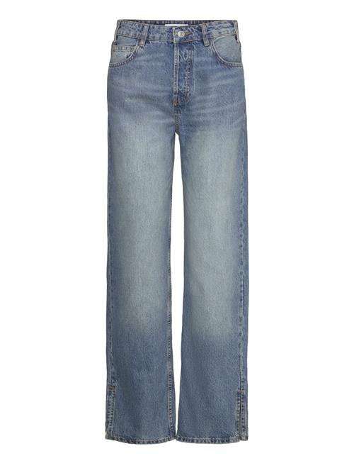 Mango Medium-Rise Straight Jeans With Slits Mango Blue