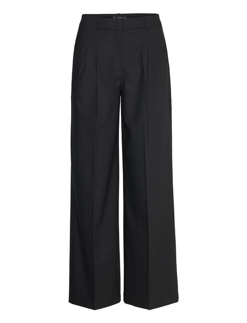 Mango Pleated Straight-Fit Trousers Mango Black