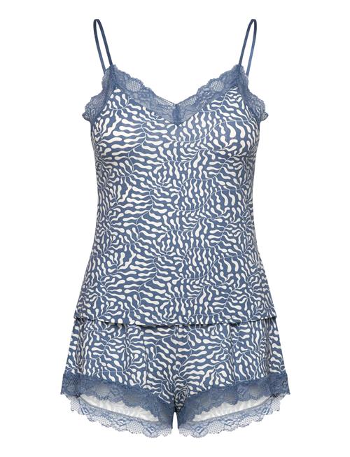 Hunkemöller Pj Cami Short Viscose Matisse Hunkemöller Blue